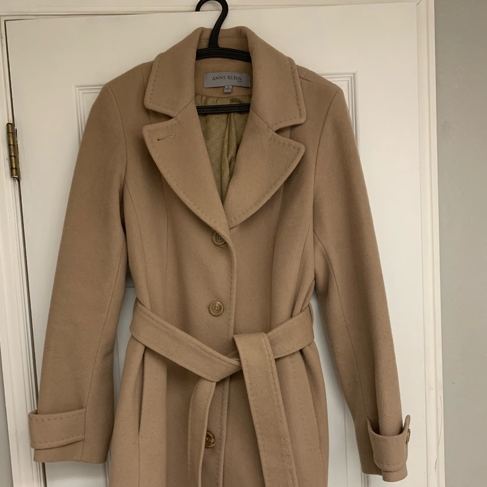 Anne Klein classic camel coat